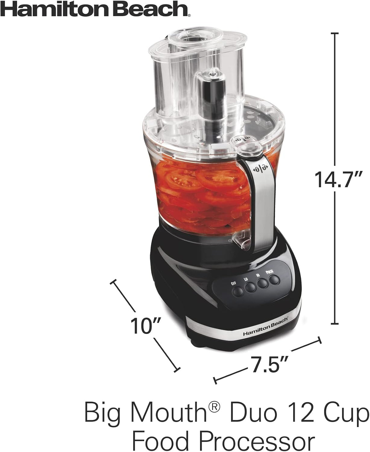 Hamilton Beach Big Mouth Duo Plus - Procesador de alimentos de 12 tazas