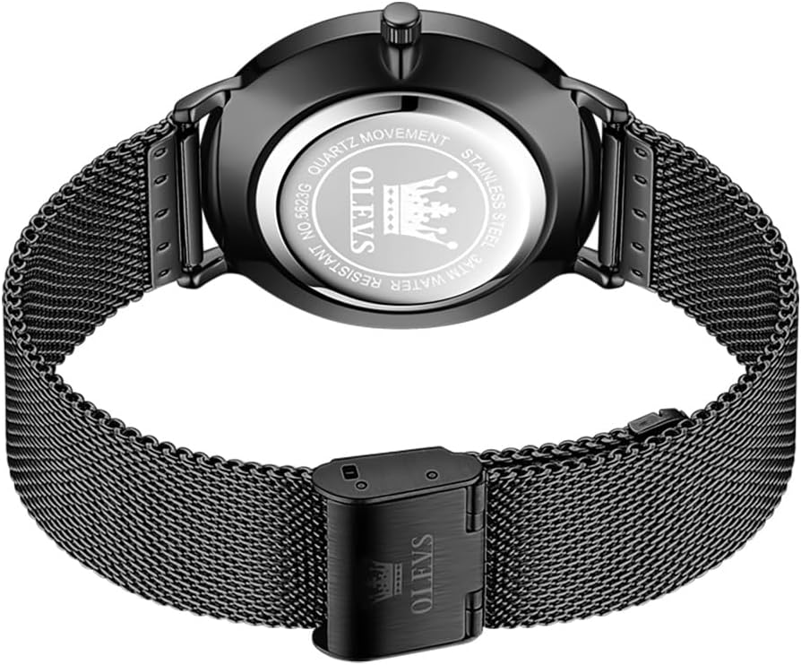OLEVS Relojes de oro para hombre, analógico, de cuarzo, para negocios, de vestir, día fecha, acero inoxidable, clásico, de lujo, luminoso, impermeable, casual, relojes de pulsera masculinos