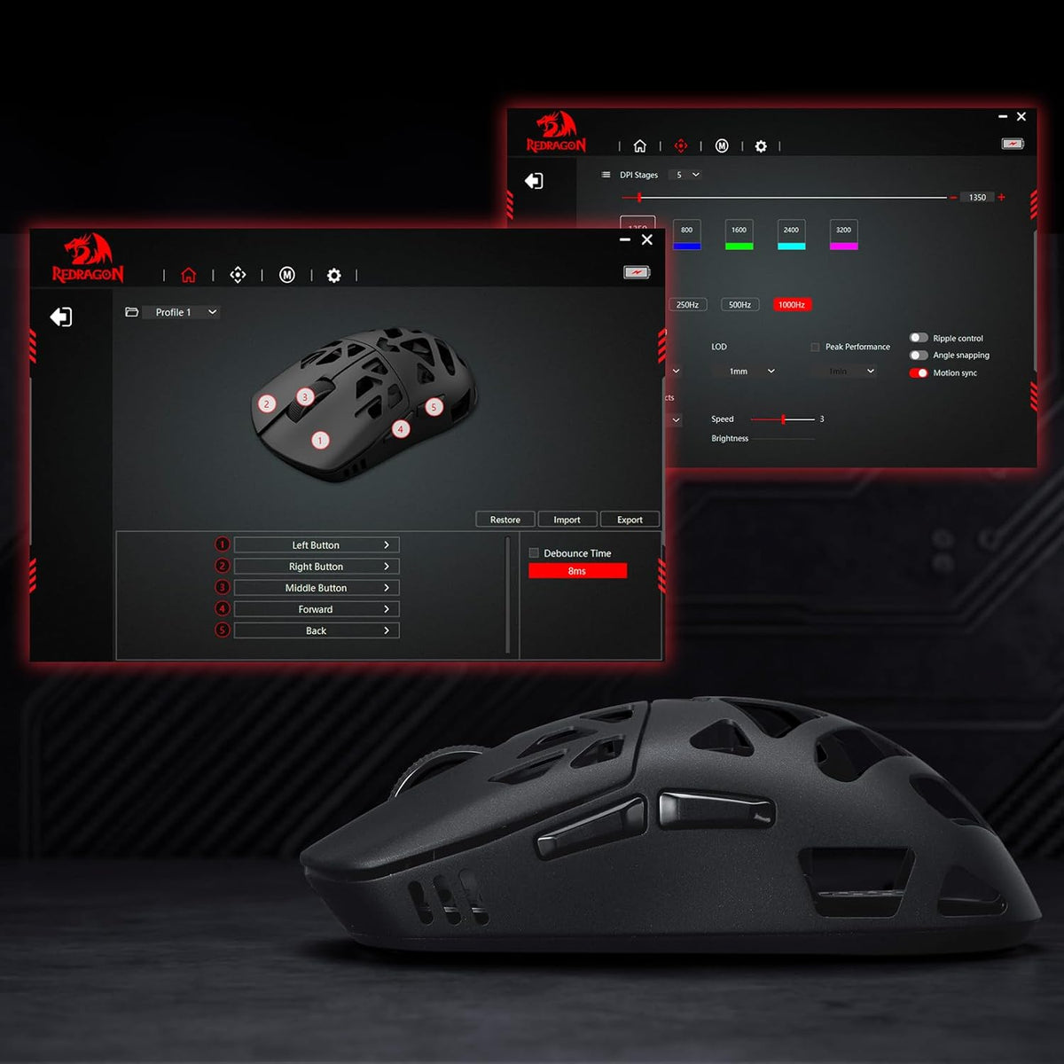Redragon M997 Ratón inalámbrico para juegos de aleación de magnesio...