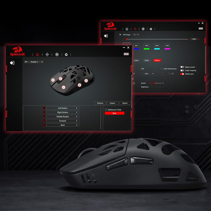 Redragon M997 Ratón inalámbrico para juegos de aleación de magnesio...