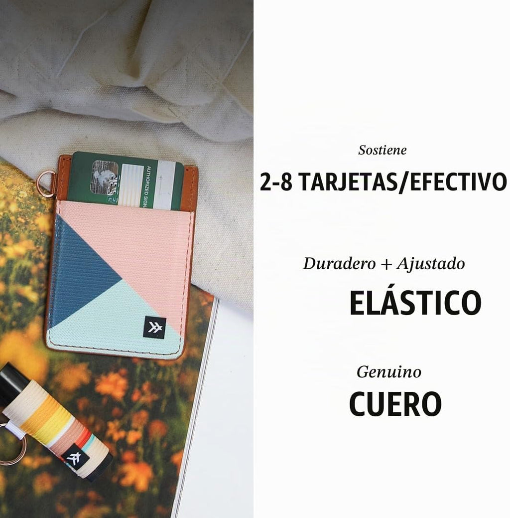 Thread Wallets Cartera de cuero minimalista ultra delgada con tarjetero (línea fina)