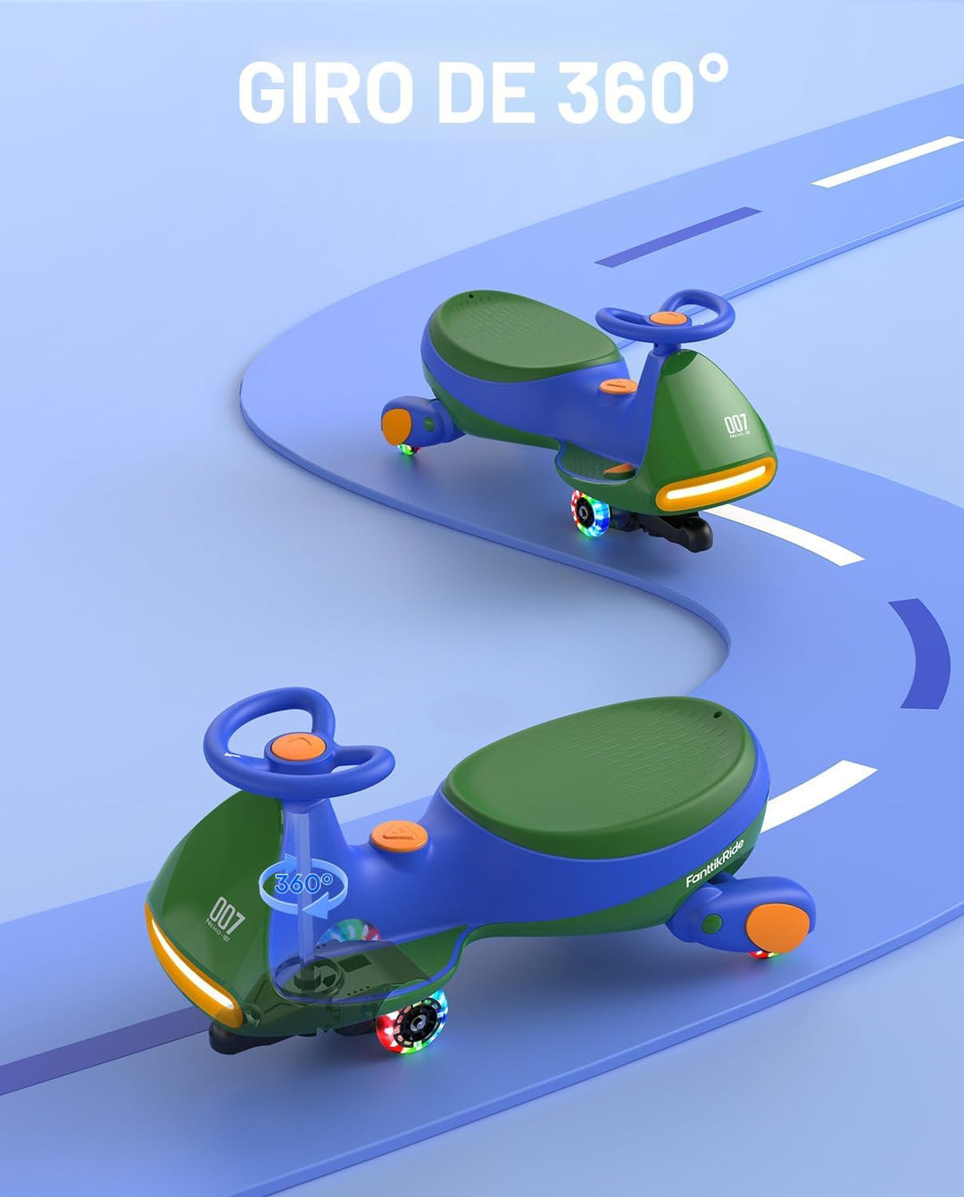 FanttikRide N7 Pro - Coche eléctrico Wiggle con pedal, batería reca...