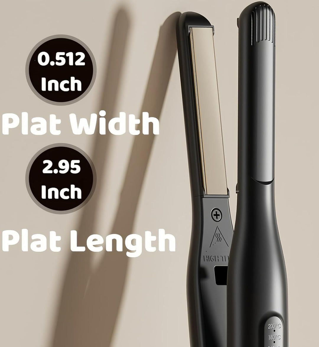 LEMATEEK Mini plancha plana para cabello corto, placas de cerámica...