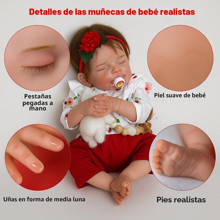 SCOM Muñeca realista de bebé Reborn de 20 pulgadas, niña dormida re...