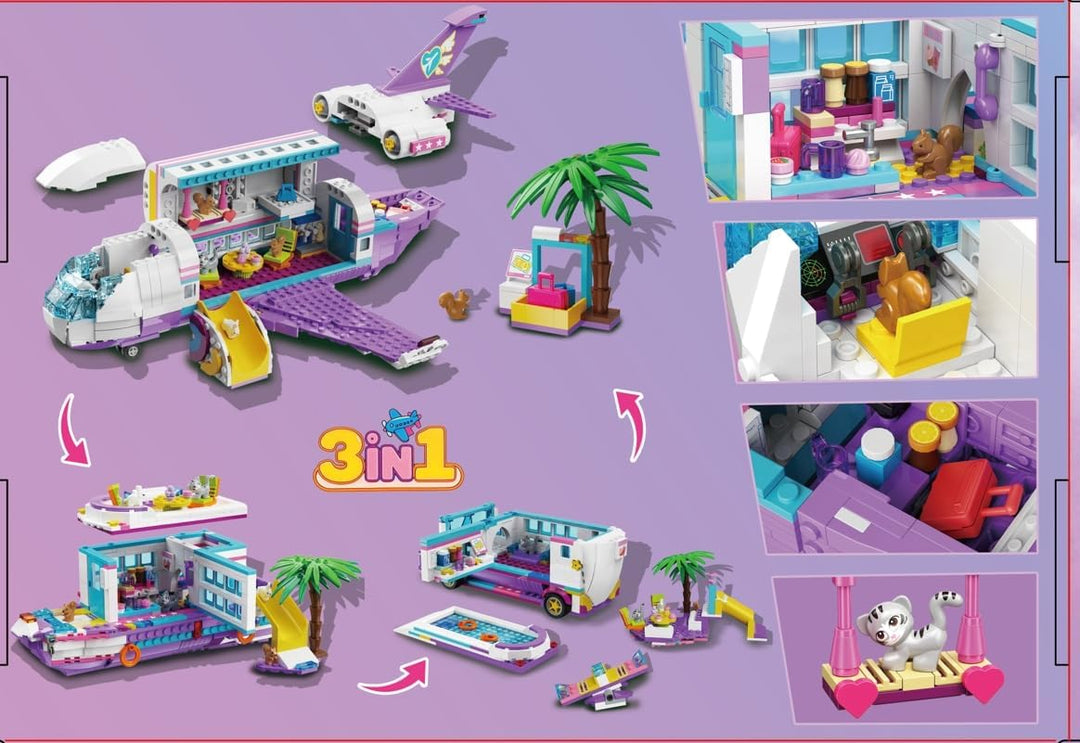 HOGOKIDS Juego de juguetes de construcción de aviones 3 en
