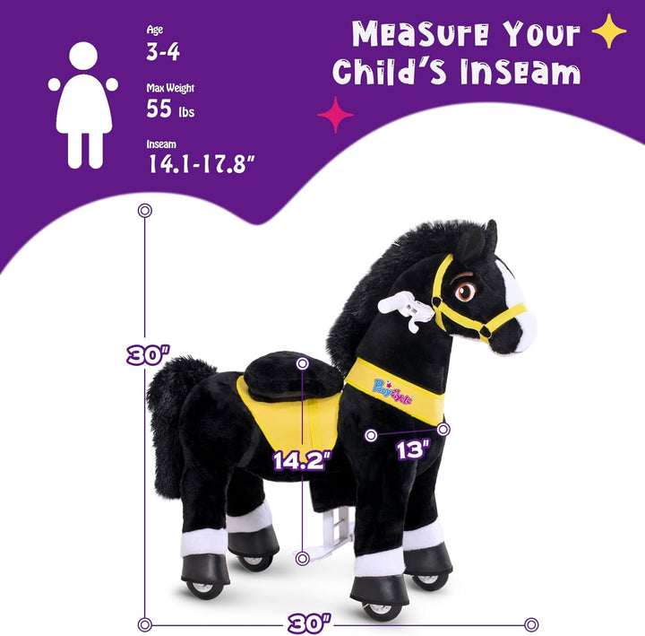 PonyCycle Juguetes para montar Caballo negro esencial Modelo E (con...