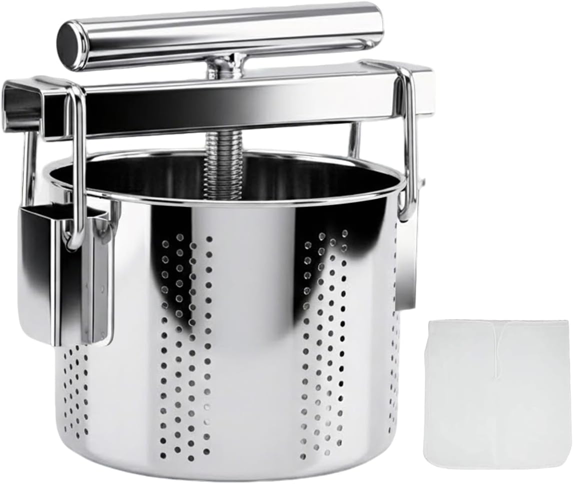 SQUEEZE master Exprimidor manual de verduras y prensa de queso, prensa de alimentos para relleno de albóndigas, espinacas, tofu, hierbas y jugo de frutas, 0.5 galones