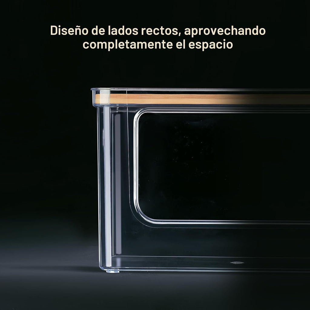 Almacenamiento apilable con parte superior de bambú para la organización de la lavandería, dispensador de bolsa de basura extra grande/bolsa de basura, organizador debajo del fregadero