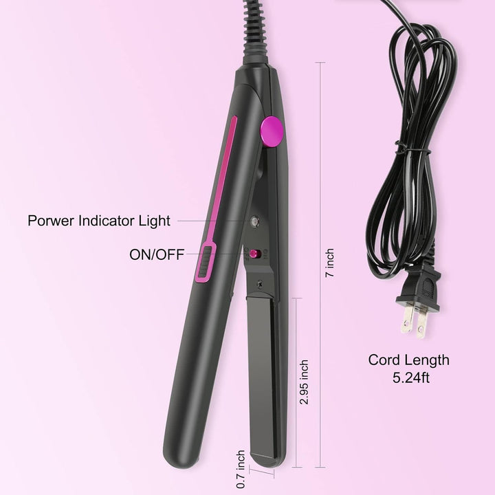 Youuish Mini plancha plana para cabello corto y flequillo, plancha...