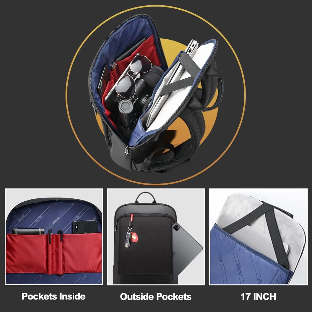 BOPai Mochila para portátil delgada de 15-15.6 pulgadas, mochila an...
