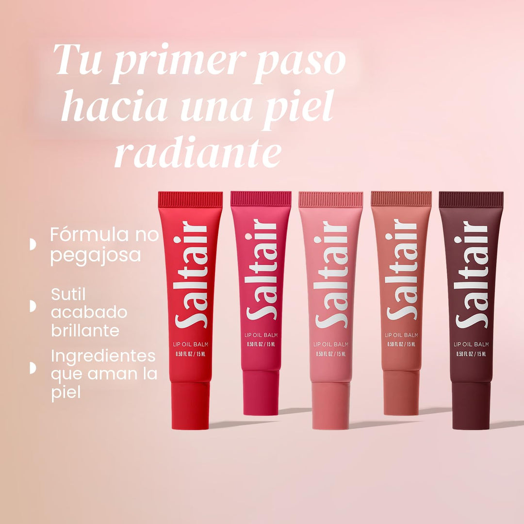 Saltair Bálsamo de aceite labial hidratante, brillo labial transpar...