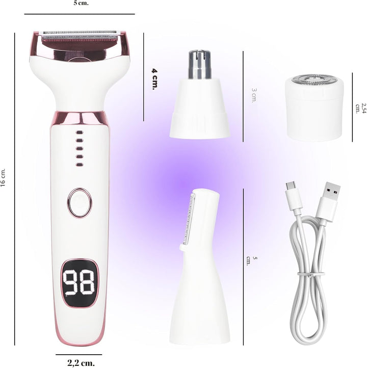 Beanify Beauty - Maquinilla de afeitar eléctrica con pantalla LED 2...