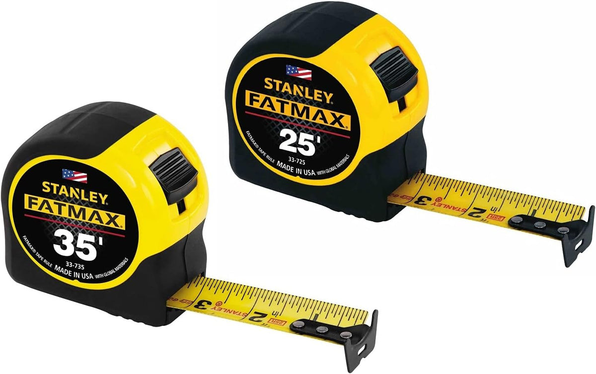 Stanley 33-735-25 - Paquete combinado de cinta métrica Fatmax de 35 pies y 25 pies, color amarillo