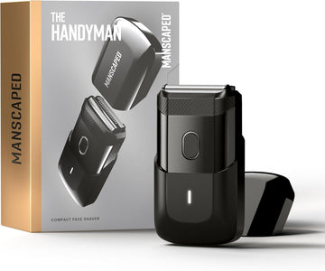 MANSCAPED® The Handyman™ - Afeitadora facial compacta - Peluquería facial portátil para hombre, afeitadora recargable USB-C, afeitadora facial eléctrica, impermeable, inalámbrica, cuchillas de lámina