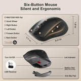 Combo de teclado y mouse inalámbricos, teclas onduladas de tamaño c...