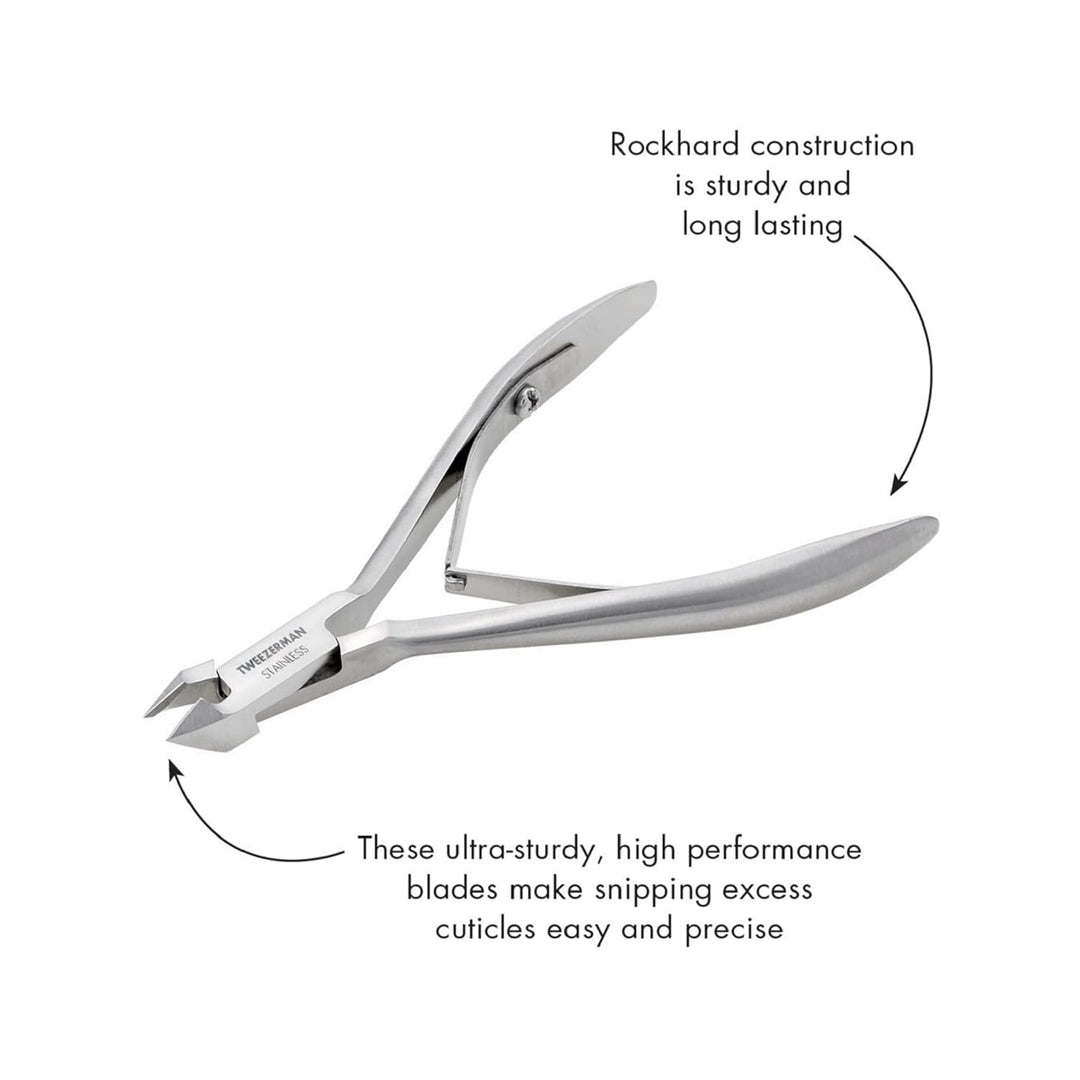 Tweezerman Rockhard - Pinza de cutícula de acero inoxidable, 1\/2 m...