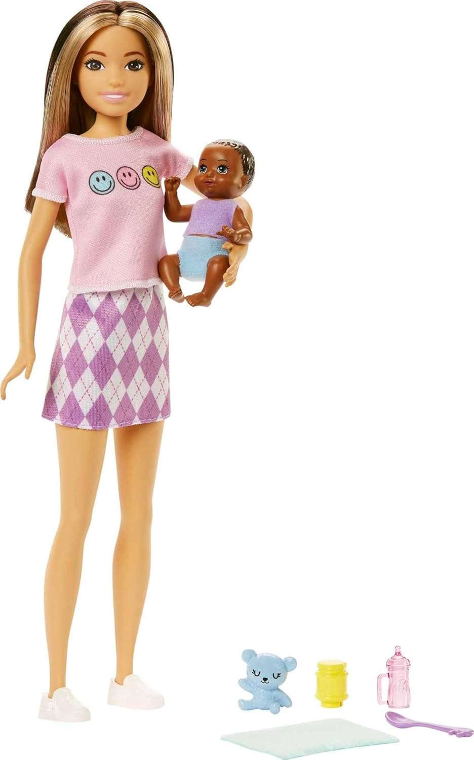Muñecas Barbie y accesorios, muñeca Skipper (cabello bicolor) con f...