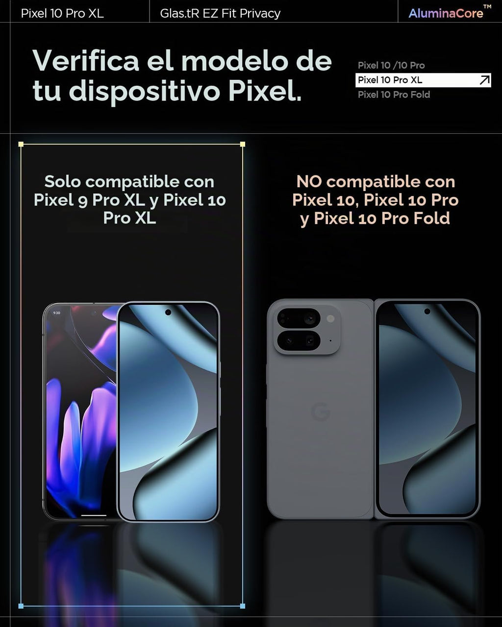 Spigen GlasTR EZ FIT Protector de Pantalla de Privacidad para Pixel 10 Pro XL/9 Pro XL