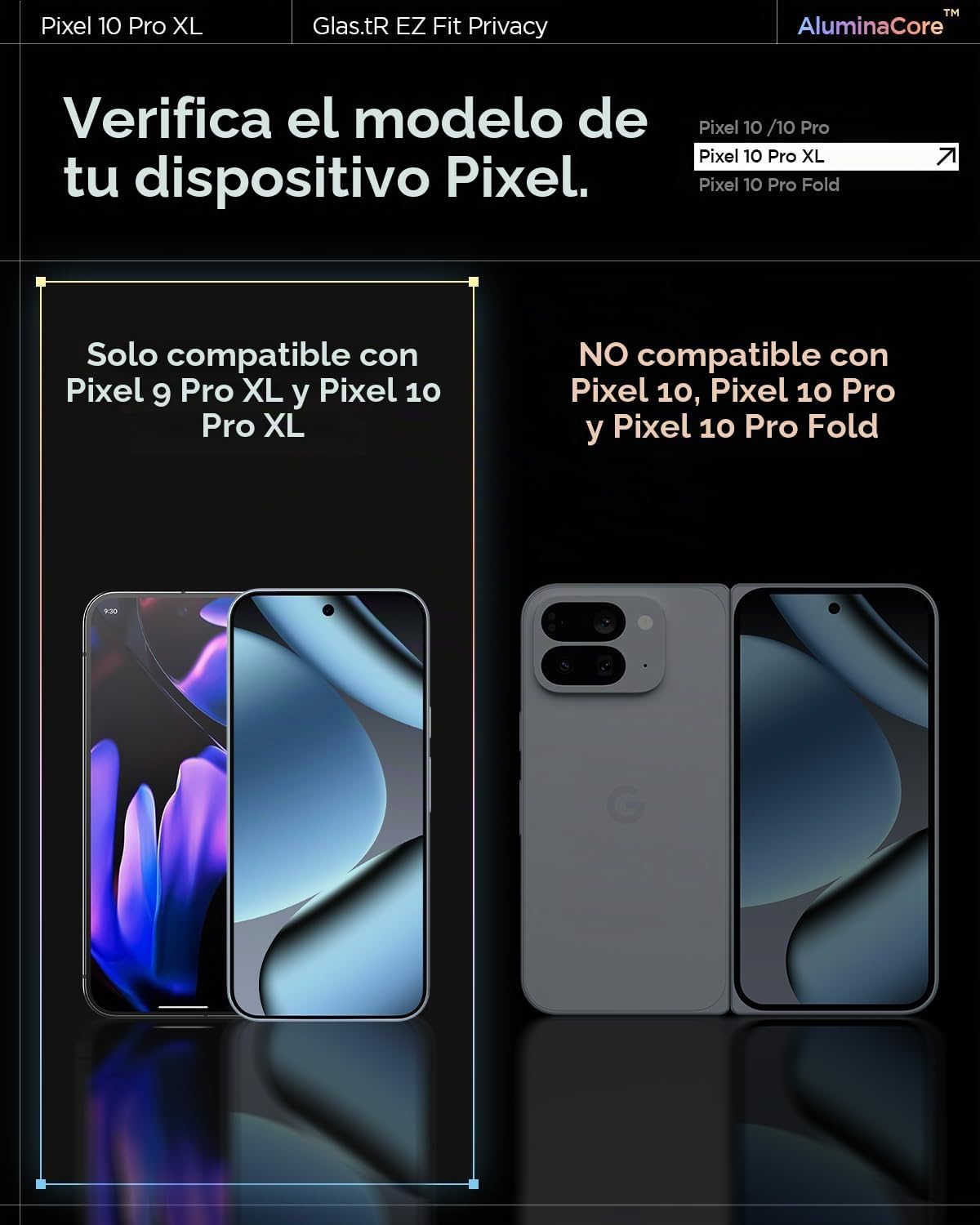 Spigen GlasTR EZ FIT Protector de Pantalla de Privacidad para Pixel 10 Pro XL/9 Pro XL