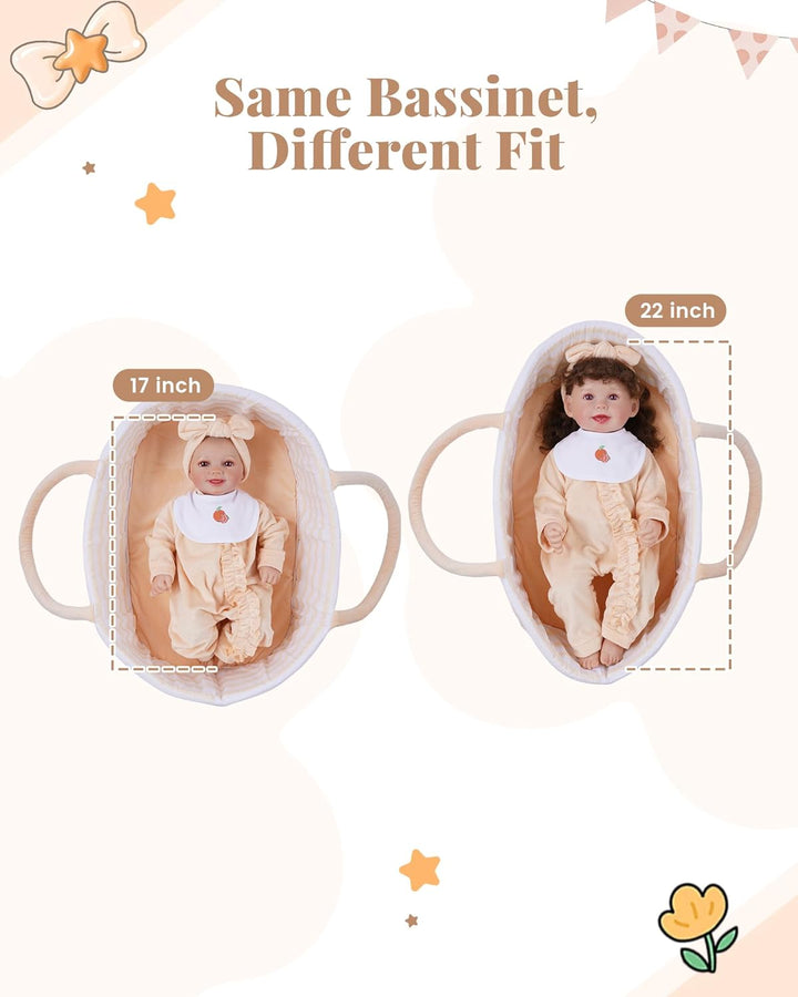 BABESIDE Juego de 8 piezas de ropa de muñeca Reborn con moisés para...