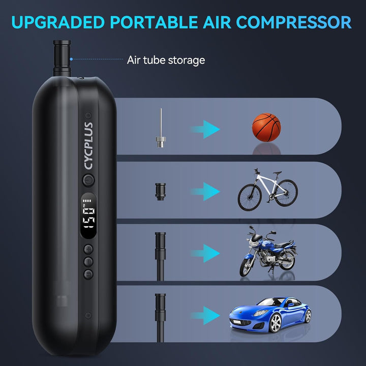 CYCPLUS Electric Air Compressor Portable Bicycle Pump Car Tire Infl...