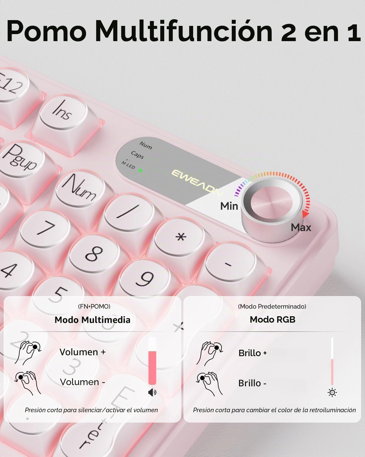 EWEADN V102 - Teclados inalámbricos, teclado para juegos de 98 tecl...