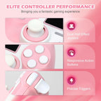 Paquete de 2 controles para PS4 con tapones para joysticks, control inalámbrico con botones traseros programables para PS4/Pro/Slim/PC, batería de 1000mAh/vibración dual/joystick con efecto Hall/panel táctil/giroscopio de 6 ejes/entrada de 3.5 mm