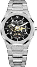 PIERRE RICHARDSON PR5721 Reloj esqueleto para hombre, acero inoxidable plateado, automático, 1.614 in, zafiro, 5ATM