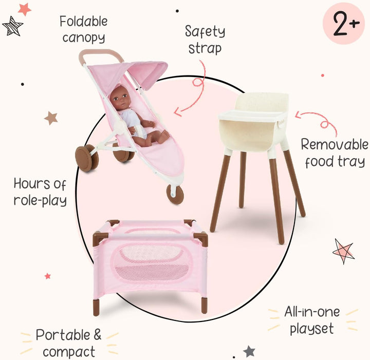 LullaBaby Paquete de accesorios realistas para muñecas de bebé de 1...