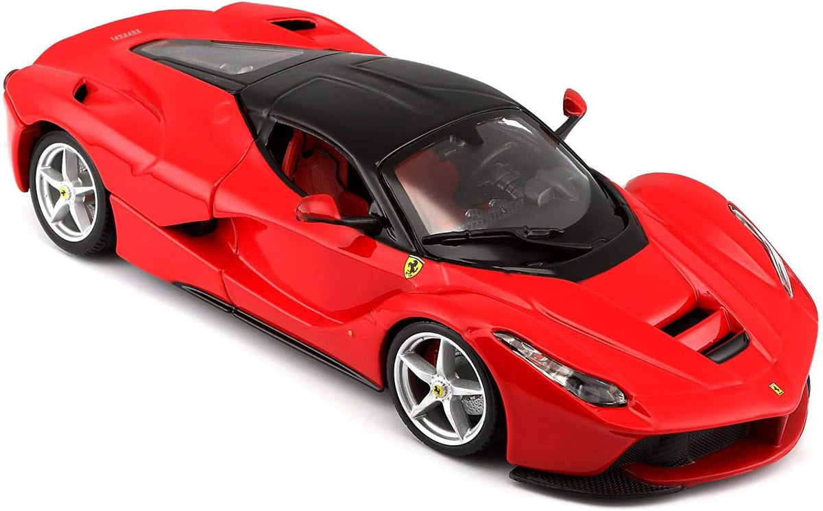 Bburago Vehículo de carrera Ferrari en escala 1:24 moldeado a presión Race and Play LaFerrari (los colores pueden variar)