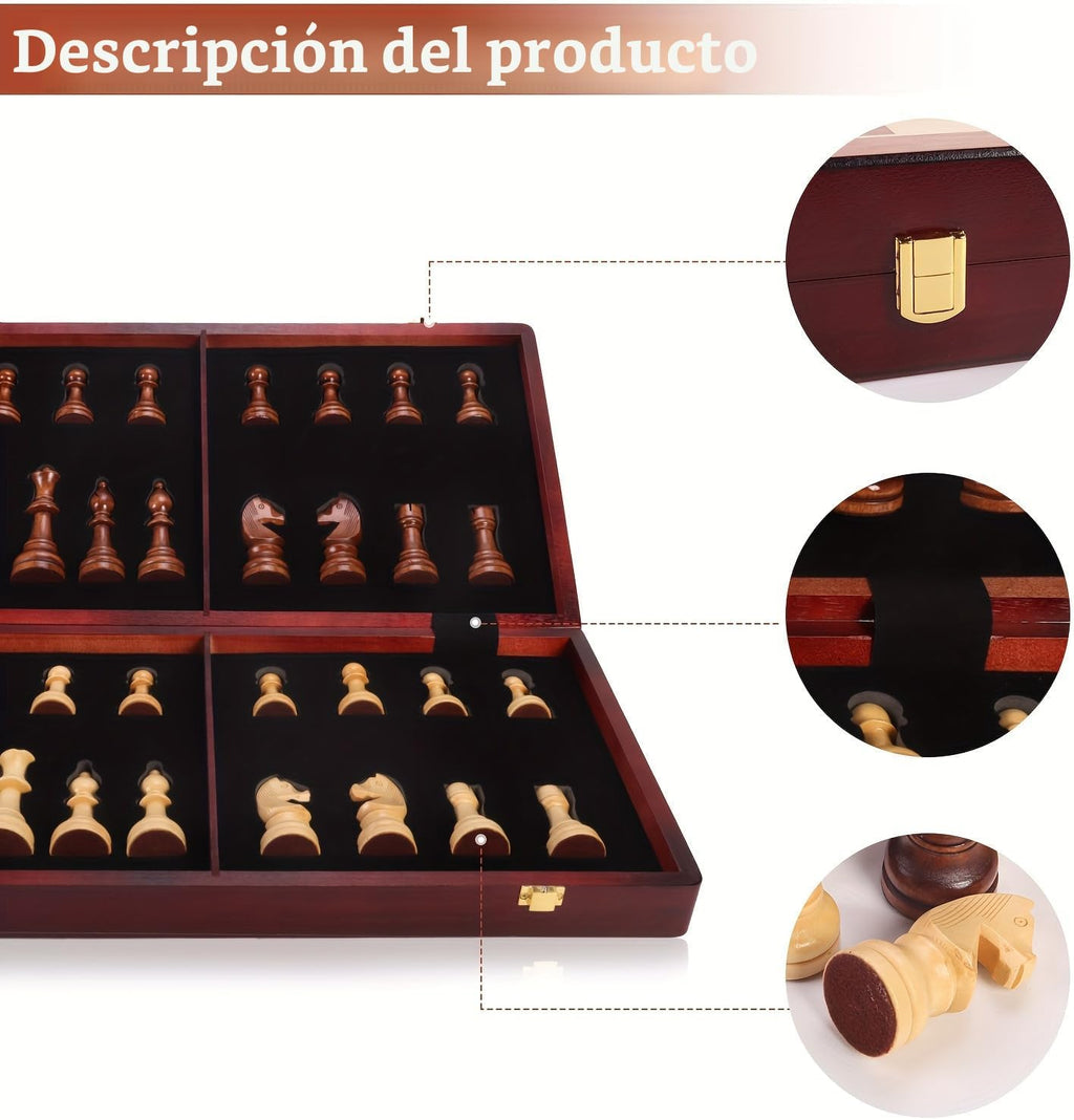 Juego de ajedrez de madera extra grande de 20" para adultos 4.5" King