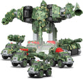 Drefirsa Juguete robot de camión del ejército 5 en 1 para niños, Militar