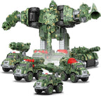 Drefirsa Juguete robot de camión del ejército 5 en 1 para niños, Militar