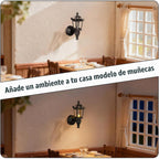Lámpara TOYANDONA Apliques de pared LED para casa de muñecas, 2 piezas, 1: 12, lámpara de pared de simulación, muebles en miniatura para casa de muñecas de bricolaje, sala de estar, mini lámpara de pared de