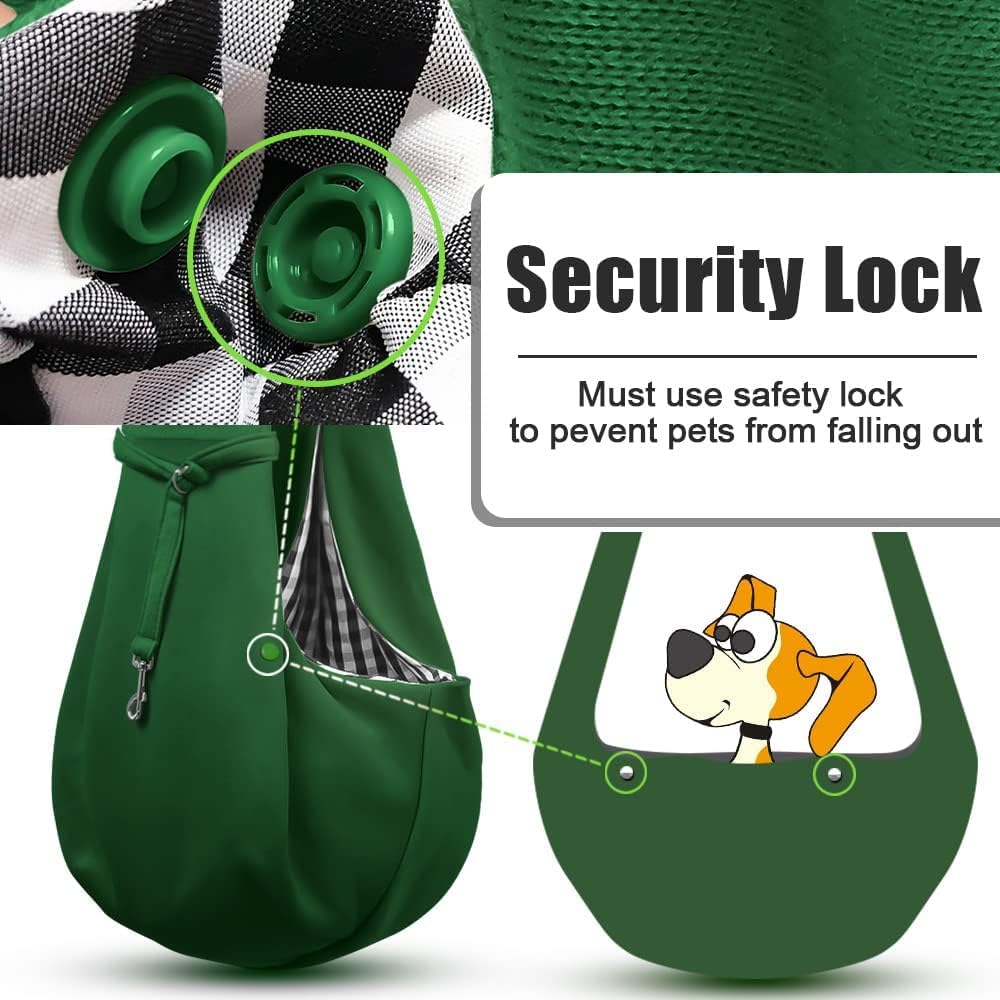 Tomkas Bolso bandolera suave para perros y gatos pequeños (verde esmeralda