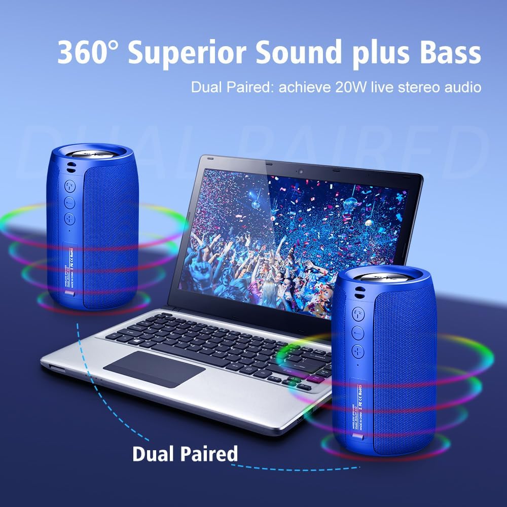 ZEALOT Altavoz Bluetooth, altavoz portátil S32, inalámbrico para ex...