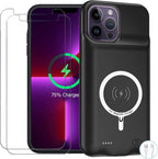 Funda de batería para iPhone 13 Pro Max, mejorada de 12000 mAh, portátil, funda protectora inalámbrica de carga, compatible con iPhone 13 Pro Max (6.7 pulgadas) funda de cargador de batería recargable