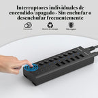 xiaobi, hub USB 3.2 de 10 puertos, alimentado, adaptador 12V/5A