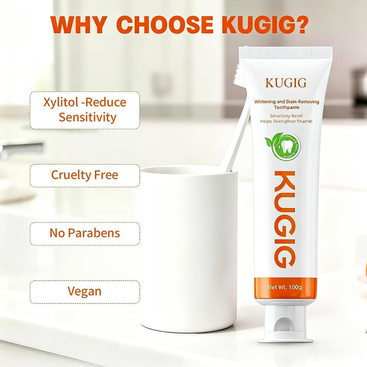 KUGIG Pasta de dientes para dientes sensibles, cuidado suave del es...