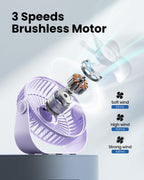Gaiatop Ventilador de escritorio USB, flujo de aire fuerte de 3 vel...