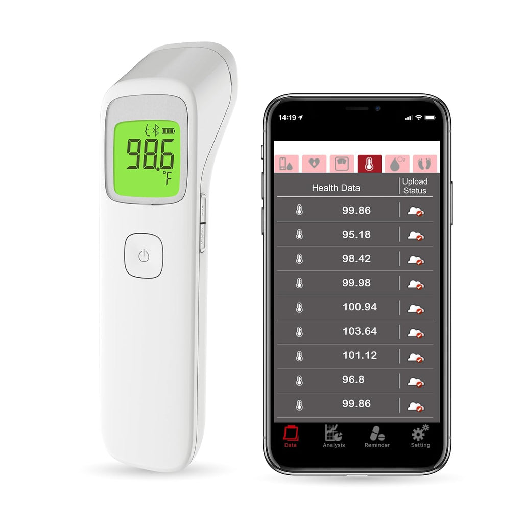 Uright - Termómetro inalámbrico para frente, termómetro digital sin contacto para adultos, bebés y niños