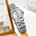 OPK Reloj de pulsera para mujer de acero inoxidable para mujer