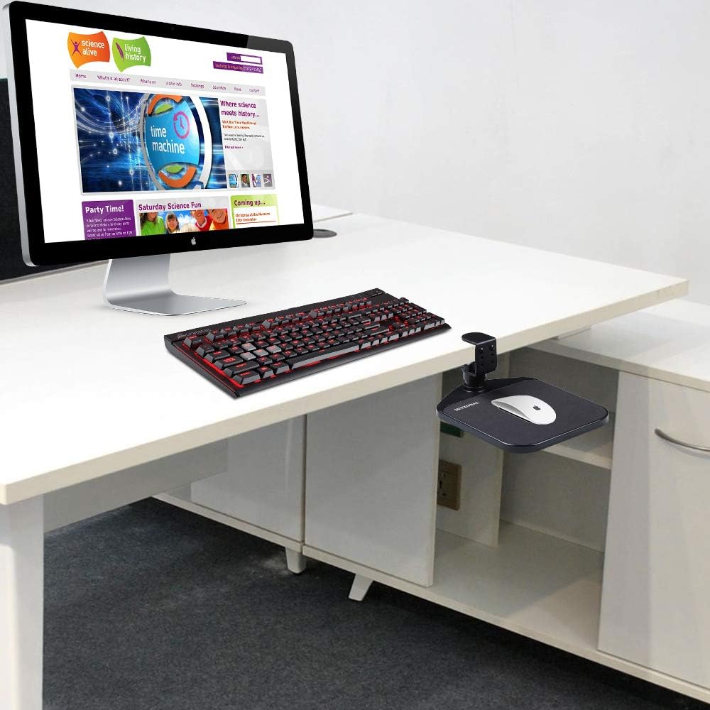 Plataforma ergonómica para mouse debajo del escritorio Alfombrilla ergonómica para mouse (negro)