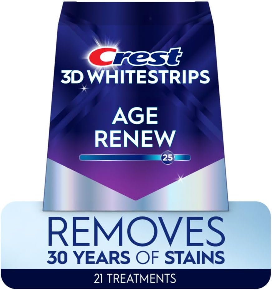 Crest 3D Whitestrips Age Renew - Kit de blanqueamiento de dientes,...