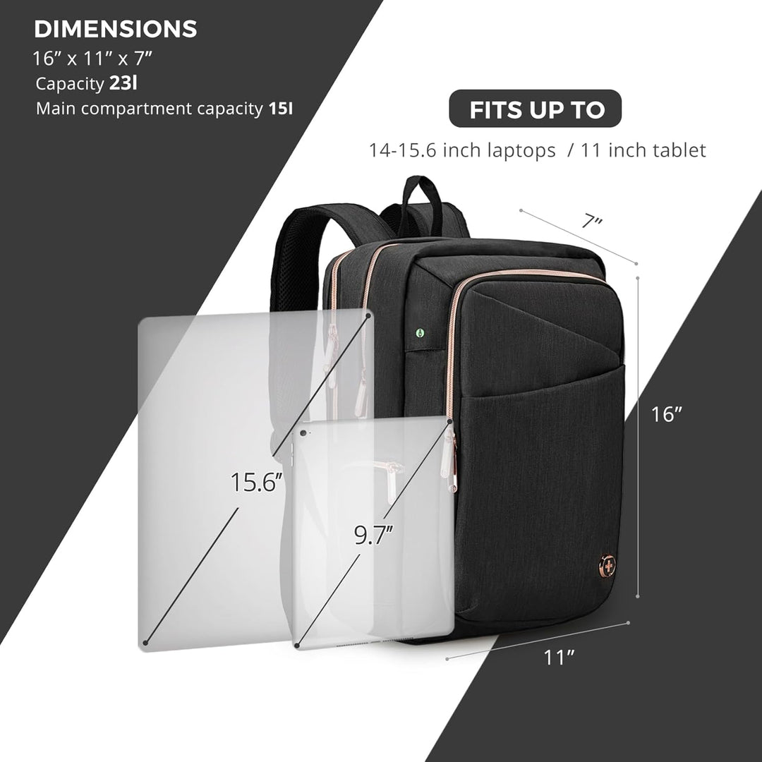 Swissdigital - Mochila de diseño para laptop de negocios para mujer...