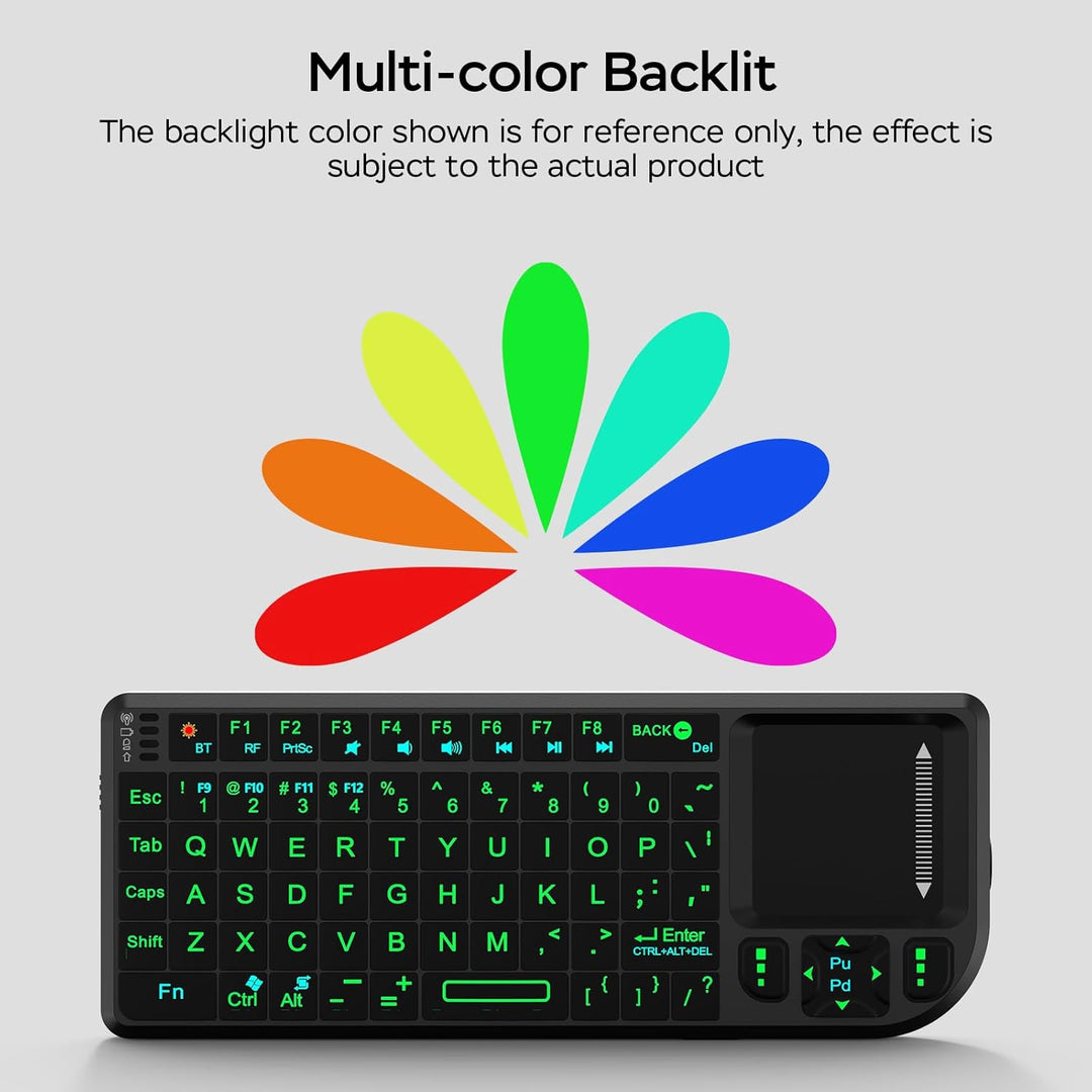 Mini teclado con panel táctil, mini teclado Bluetooth, portátil ina...