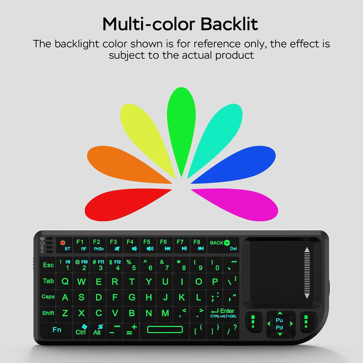 Mini teclado con panel táctil, mini teclado Bluetooth, portátil ina...