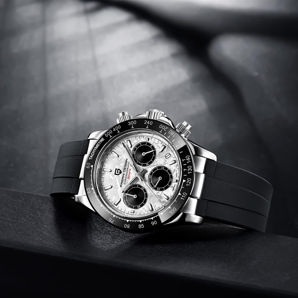 Reloj para hombre Pagani Design de cuarzo, estilo simple, cronógrafo de alta precisión, resistente al agua, bisel cerámico, cadena de acero inoxidable