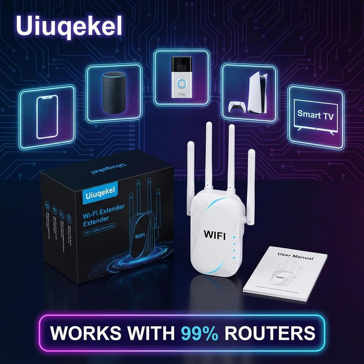 Uiuqekel Extensor WiFi GT300 de 300 Mbps, extensor de alcance WiFi...