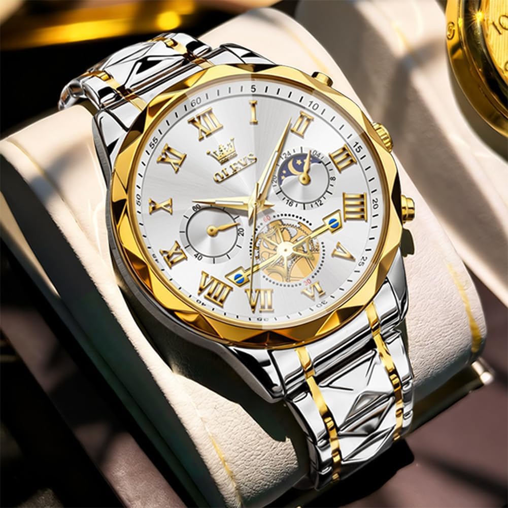 OLEVS Reloj para Hombres Clásico de Negocios en Acero Inoxidable Reloj para Hombre